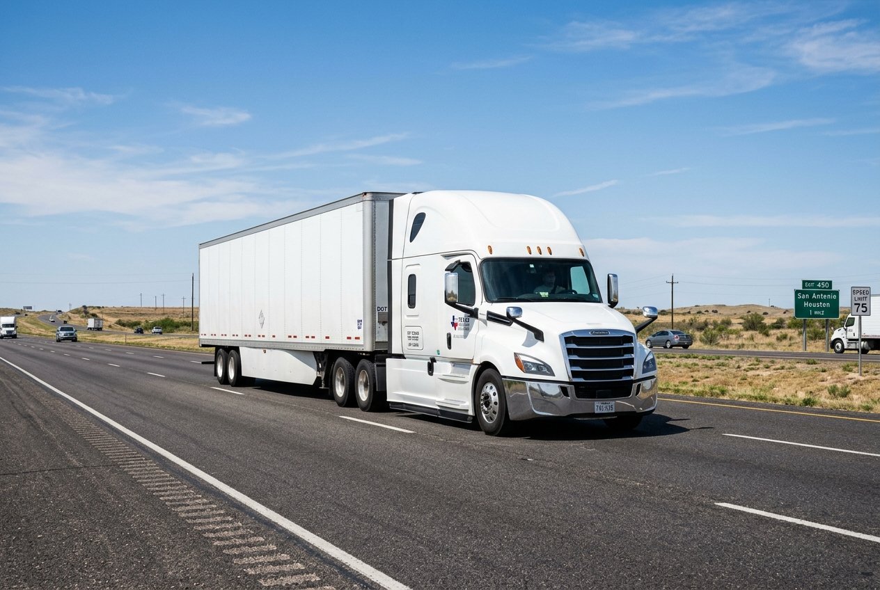 Class A CDL Semi-Truck on Highway